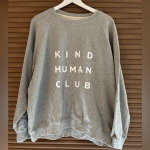 Kind Human Club Women's Gray Crew Neck Sweater